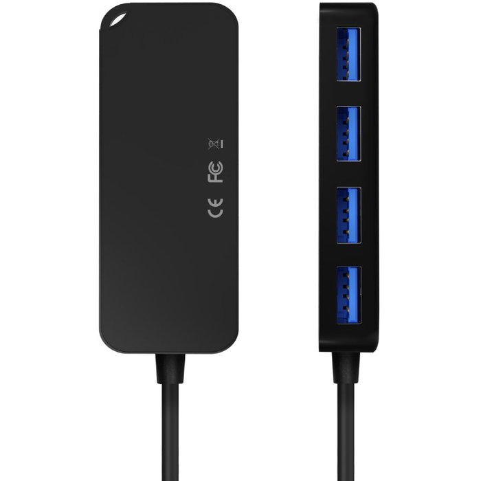 Aisens Hub USB 3.0 A106-0714 con 4 Puertos Negro, 60cm